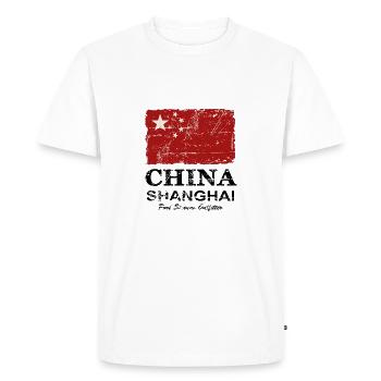 China Vintage Flag - Men's Premium Organic T-Shirt - white - Front - Nico (187cm)