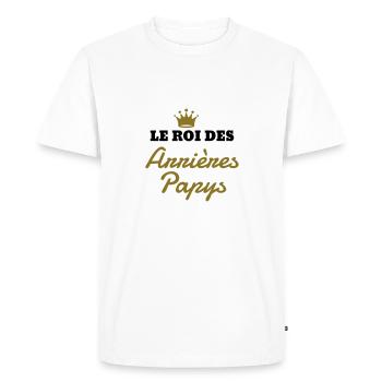 Papy / Grand Père / Famille / Papi / Drôle / Pépé - T-shirt Premium bio Homme - blanc - Devant - Nico (187cm)