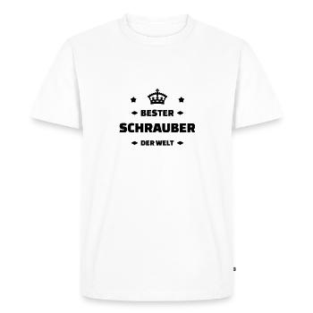 mécanique / mécanicien / mécano / garage - T-shirt Premium bio Homme - blanc - Devant - Nico (187cm)