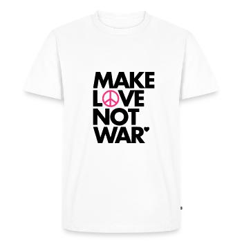 Faites l'amour pas la guerre - T-shirt Premium bio Homme - blanc - Devant - Nico (187cm)