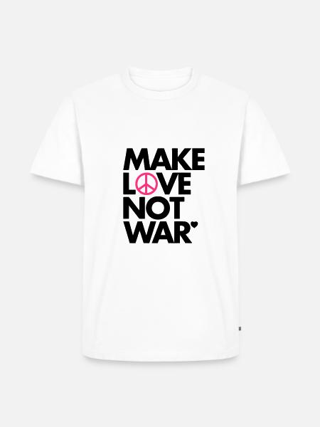 Make Love Not War - Männer Premium Bio T-Shirt - Weiß