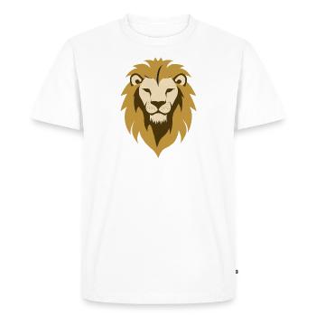 Lion Symbol, Lion Head, Savannah Wild Animal - Men's Premium Organic T-Shirt - white - Front - Nico (187cm)