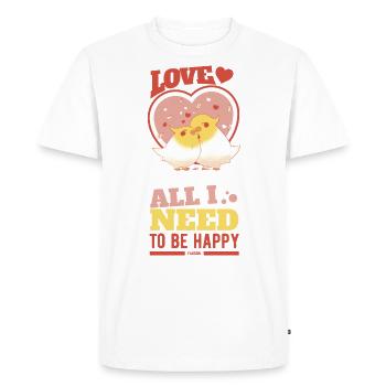 I need love to be happy - Men's Premium Organic T-Shirt - white - Front - Nico (187cm)