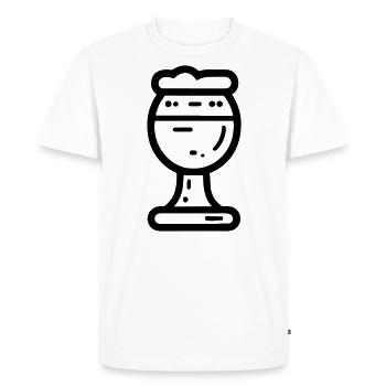 Bière - T-shirt Premium bio Homme - blanc - Devant - Nico (187cm)