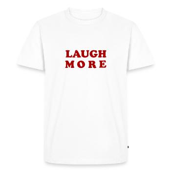 LAUGH MORE - T-shirt Premium bio Homme - blanc - Devant - Nico (187cm)