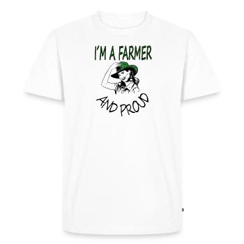 I am proud farmer farm farmer gift - Men's Premium Organic T-Shirt - white - Front - Nico (187cm)