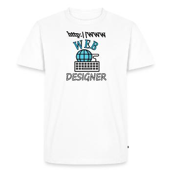 I am Web Designer Website Internet Gift Idea - Men's Premium Organic T-Shirt - white - Front - Nico (187cm)