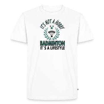 Badminton Play Badminton Players Sport Cadeau - T-shirt Premium bio Homme - blanc - Devant - Nico (187cm)