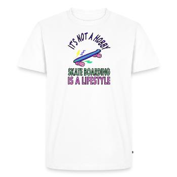 Skateboard ride Skate Skater Saying Idée cadeau - T-shirt Premium bio Homme - blanc - Devant - Nico (187cm)