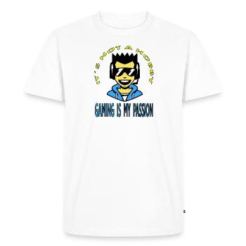 Gamer Gaming is my passion Gift idea - Men's Premium Organic T-Shirt - white - Front - Nico (187cm)