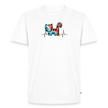 Chat Chat Ami Animal De compagnie Chat Visage Cadeau - T-shirt Premium bio Homme - blanc - Devant - Nico (187cm)