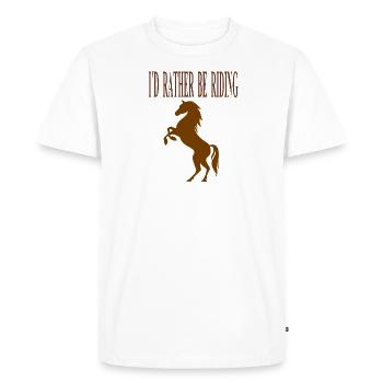 Cavalier d’équitation Cavalier Cadeau équestre - T-shirt Premium bio Homme - blanc - Devant - Nico (187cm)