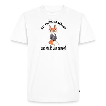 Fox is clever clever fox gift idea gift - Men's Premium Organic T-Shirt - white - Front - Nico (187cm)