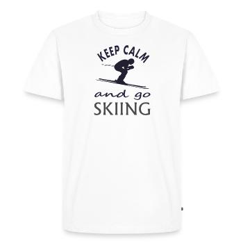 Skiing Ski resort Ski holiday Ski goggles Gift - Men's Premium Organic T-Shirt - white - Front - Nico (187cm)