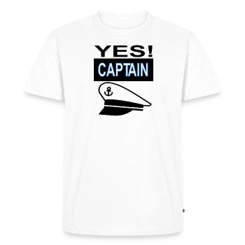 Proud Captain Anchor Shipping Yacht Gift - Men's Premium Organic T-Shirt - white - Front - Nico (187cm)