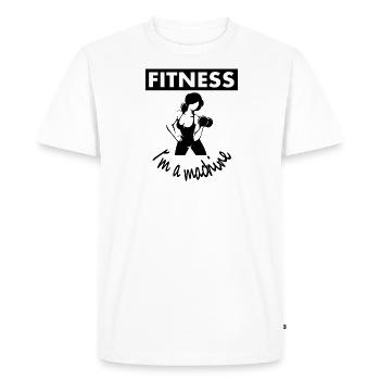 Fitness Gym Dumbbell Weight Gift Idea - Men's Premium Organic T-Shirt - white - Front - Nico (187cm)