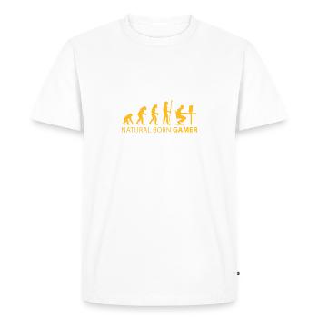 evolution_born_gamer1 - T-shirt Premium bio Homme - blanc - Devant - Nico (187cm)