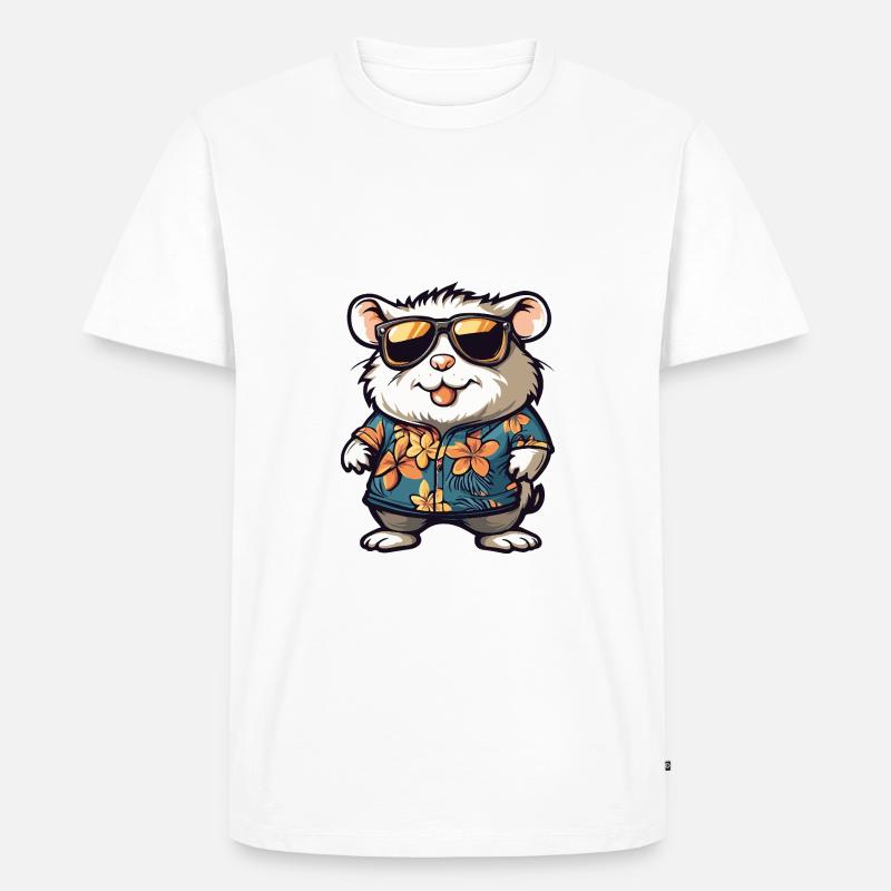 Hamster Comic Urlaub - Männer Premium Bio T-Shirt - Weiß