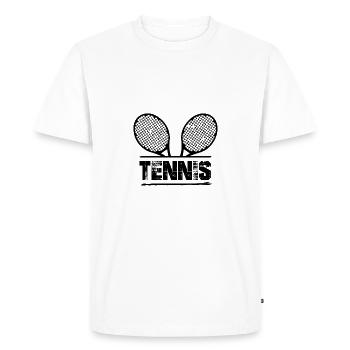 Tennis Sports - T-shirt Premium bio Homme - blanc - Devant - Nico (187cm)