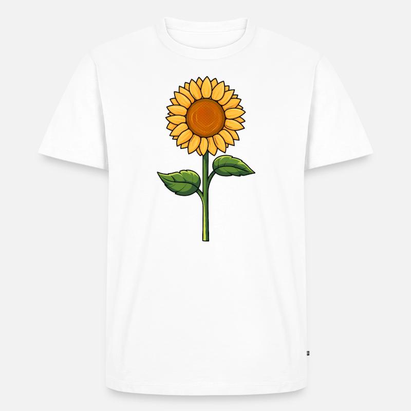 Sonnenblume - Männer Premium Bio T-Shirt - Weiß