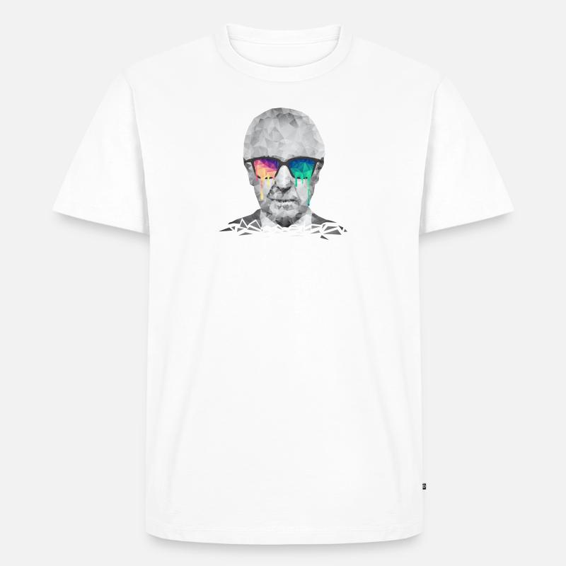 Albert Hofmann - Psychedelic Polygon Portrait - T-shirt Premium bio Homme - blanc