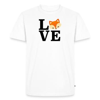Love Foxes Mignon Fox Face Animal Illustration - T-shirt Premium bio Homme - blanc - Devant - Nico (187cm)