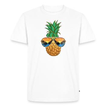 Voici ma chemise hawaïenne - T-shirt Premium bio Homme - blanc - Devant - Nico (187cm)