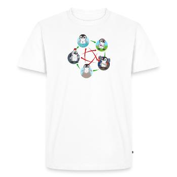 Cinq manchots élémentaires - T-shirt Premium bio Homme - blanc - Devant - Nico (187cm)