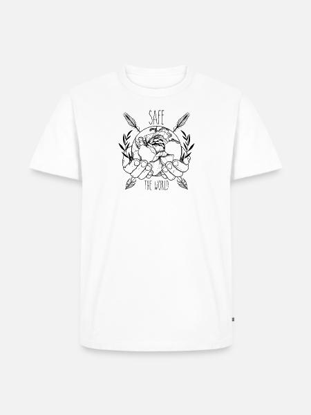 Safe the world - Männer Premium Bio T-Shirt - Weiß