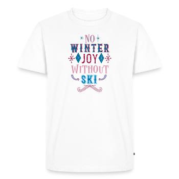 Winter Joy with Ski - Men's Premium Organic T-Shirt - white - Front - Nico (187cm)