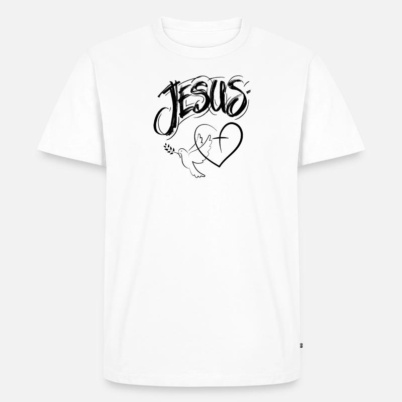 jesus graffitti - Männer Premium Bio T-Shirt - Weiß