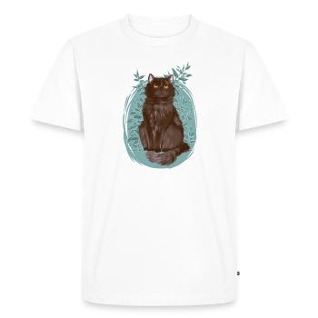 Plantes de chat gris noir Yellowfang Yellowtooth - T-shirt Premium bio Homme - blanc - Devant - Nico (187cm)