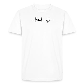 Nage au rythme cardiaque - T-shirt Premium bio Homme - blanc - Devant - Nico (187cm)