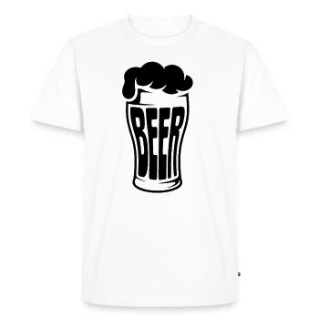 Bière - T-shirt logo de bière drôle - T-shirt Premium bio Homme - blanc - Devant - Nico (187cm)