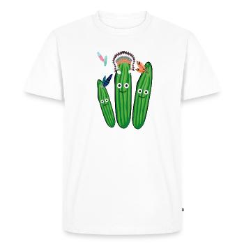 concombre, concombre, indien, plumes, coiffe de plumes - T-shirt Premium bio Homme - blanc - Devant - Nico (187cm)