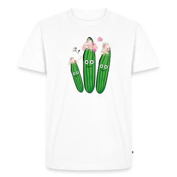 concombre,concombre,hippie,couronne, fleurs - T-shirt Premium bio Homme - blanc - Devant - Nico (187cm)
