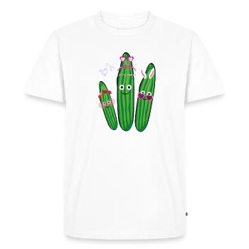 Lapin, lapin, concombre,bande dessinée,Cœurs, fête - T-shirt Premium bio Homme - blanc - Devant - Nico (187cm)