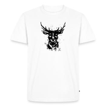 Cerf NR.2 - T-shirt Premium bio Homme - blanc - Devant - Nico (187cm)