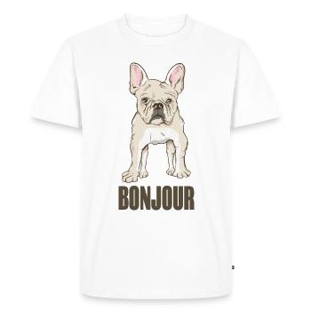 Bonjour - T-shirt Premium bio Homme - blanc - Devant - Nico (187cm)