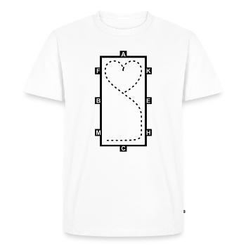 Dressage Riding heart - Dressage Equitation coeur - T-shirt Premium bio Homme - blanc - Devant - Nico (187cm)