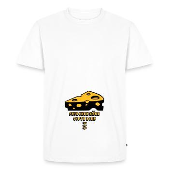 cheese3_2f - T-shirt Premium bio Homme - blanc - Devant - Nico (187cm)