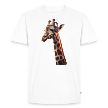 Girafe sportive - T-shirt Premium bio Homme - blanc - Devant - Nico (187cm)