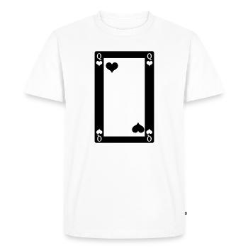 Carte à jouer Reine de Cœur - T-shirt Premium bio Homme - blanc - Devant - Nico (187cm)