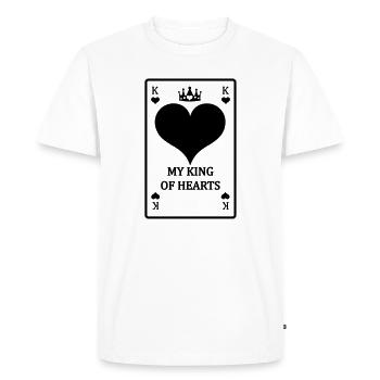 Carte à jouer Mes cœurs roi avec texte - T-shirt Premium bio Homme - blanc - Devant - Nico (187cm)
