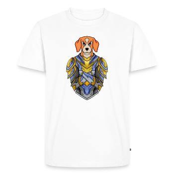 Knight Dog Dog Breed Beagle with Armor - Men's Premium Organic T-Shirt - white - Front - Nico (187cm)