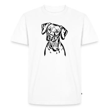 RHODESIAN RIDGEBACK Portrait de chien Wilsigns - T-shirt Premium bio Homme - blanc - Devant - Nico (187cm)