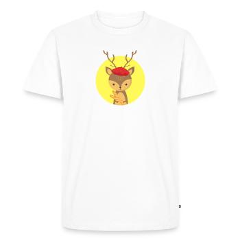 Deer and France - Men's Premium Organic T-Shirt - white - Front - Nico (187cm)