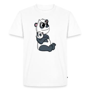 Panda Family - Panda avec bébé - T-shirt Premium bio Homme - blanc - Devant - Nico (187cm)