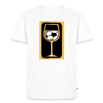 White Wine Footballer - Men's Premium Organic T-Shirt - white - Front - Nico (187cm)