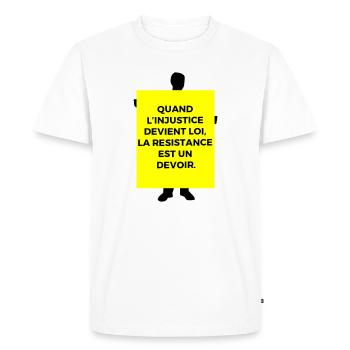 Injustice - T-shirt Premium bio Homme - blanc - Devant - Nico (187cm)